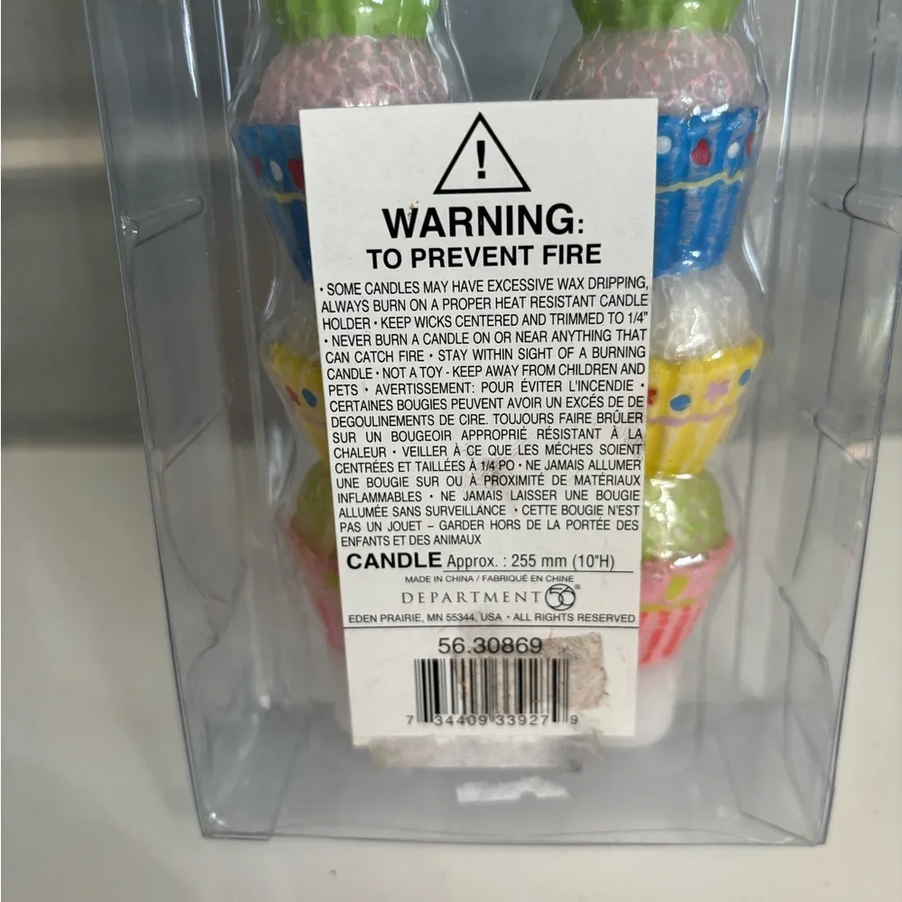 Department 56 Two Cupcake 8 Story Tower Multicolor Birthday Candles
